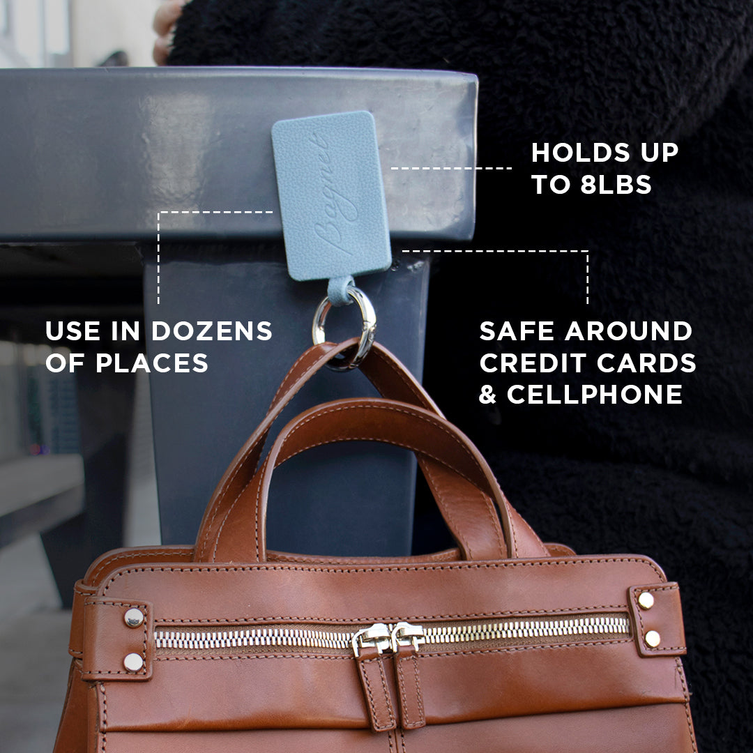 The Bagnet is a small and mighty magnet that keeps your bags & purses off  the floor!